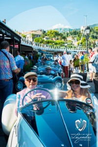 Corrado Lopresto et son épouse au volant de l’Alfa Romeo Aprile à Saint-Jean-Cap-Légendes édition 2015 - Concours et Exposition de voitures de collection