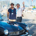 Matthieu Lamoure et Pierre Novikoff d’Artcurial au coté de la BMW 507 Roadster de 1957 à Saint-Jean-Cap-Légendes édition 2015