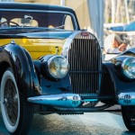 L'arrivée de la Bugatti Type 57C Atalante de 1938 au Concours d'Etat à Saint-Jean-Cap-Légendes édition 2015