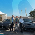 Marc Gallon, Jean-François Dieterich et Alfieri Maserati sur le stand partenaire du Groupe Segond Maserati à Saint-Jean-Cap-Légendes édition 2015